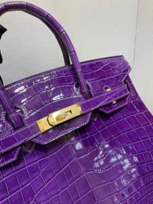 wholesale quality hermes birkin 30 shinny niloticus crocodile 9g amethyst